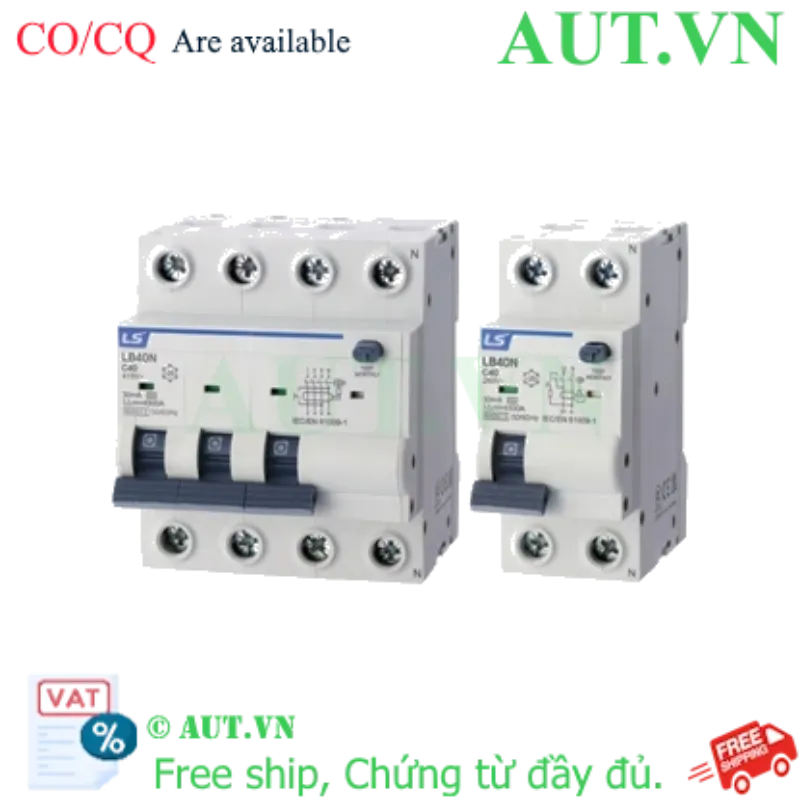 Ảnh của Áp tô mát chống giật dòng ngắn mạch 6kA LS LB40NN 1P+N C25 30mA A-TYPE 