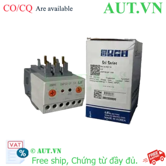 Ảnh của Rơ le điện tử LS GMP22-2P 1-5A - Bảo vệ Quá dòng, Mất pha, Kẹt động cơ - Chính hãng AUT VN