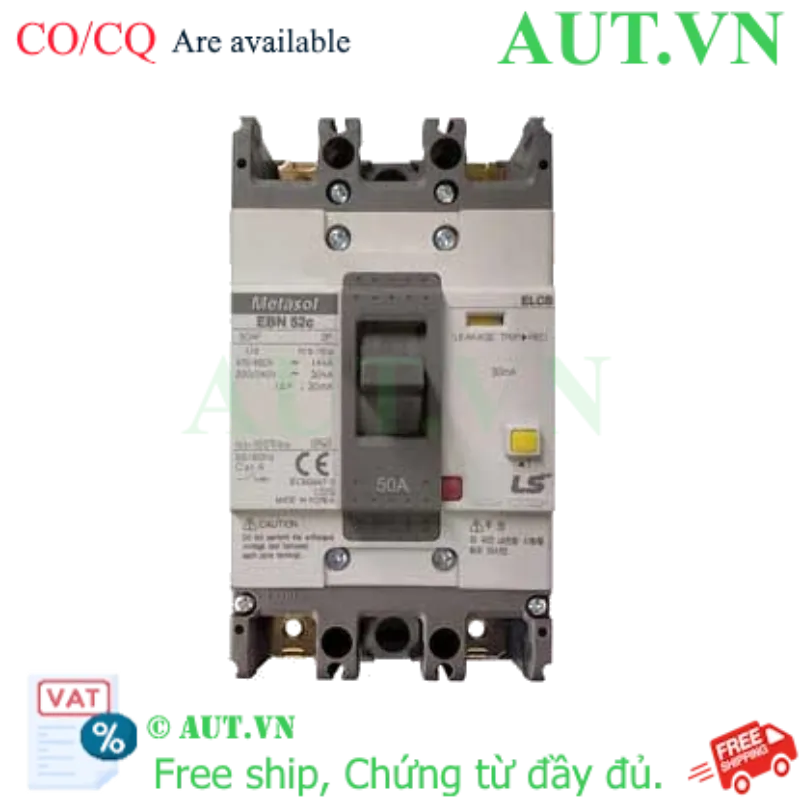 Ảnh của Aptomat chống giật 2 cực LS EBN52c 50A 30mA .