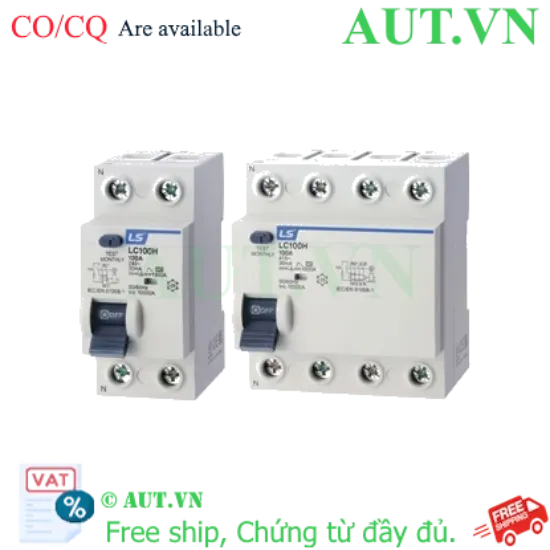 Ảnh của Aptomat chống giật dòng ngắn mạch 10kA LS LC100H 3P+N 50A 30mA AC-TYPE 