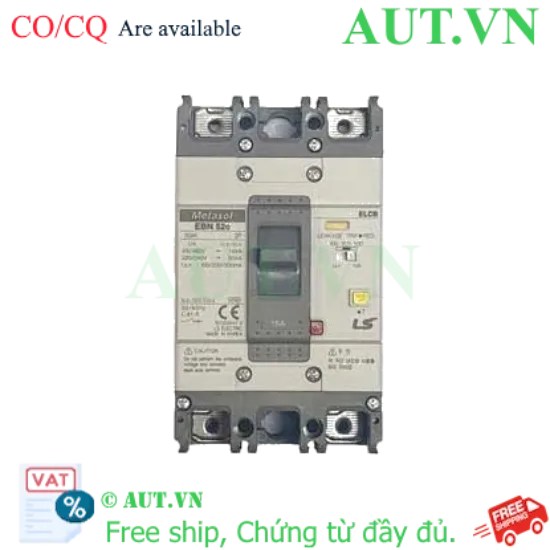Ảnh của Aptomat chống giật 2 cực LS EBN52c 15A 100/200/500mA .