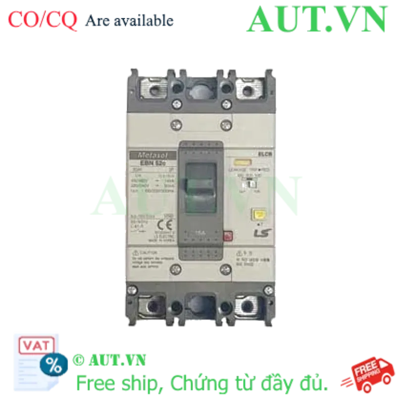 Ảnh của Aptomat chống giật 2 cực LS EBN52c 15A 100/200/500mA .