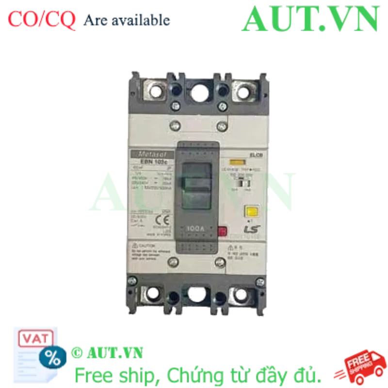 Ảnh của Aptomat chống giật 2 cực LS EBN102c 100A 100/200/500mA .