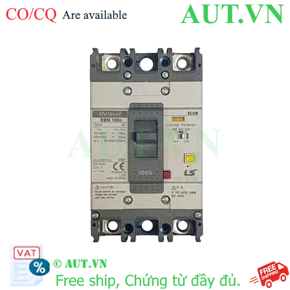Ảnh của Aptomat chống giật 2 cực LS EBN102c 100A 100/300/500mA .