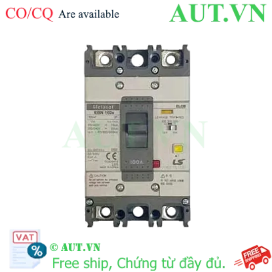 Ảnh của Aptomat chống giật 2 cực LS EBN102c 100A 100/300/500mA .