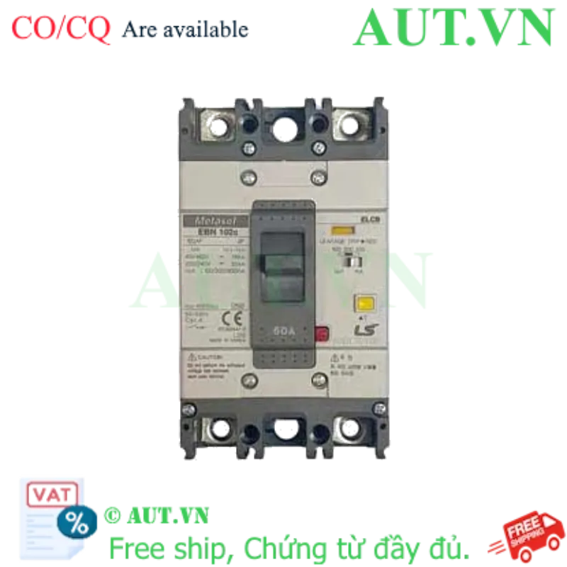 Ảnh của Aptomat chống giật 2 cực LS EBN102c 60A 100/200/500mA .