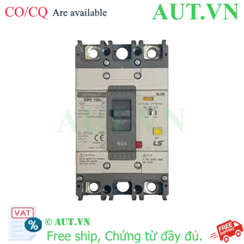 Ảnh của Aptomat chống giật 2 cực LS EBN102c 60A 100/300/500mA .