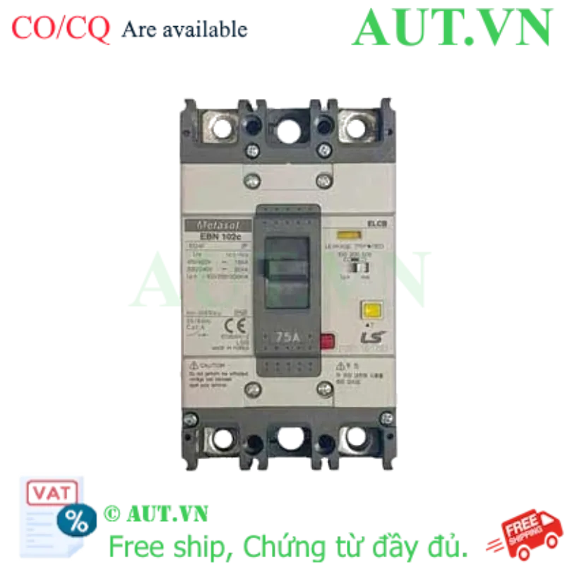 Ảnh của Aptomat chống giật 2 cực LS EBN102c 75A 100/200/500mA .