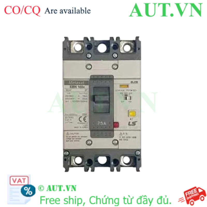 Ảnh của Aptomat chống giật 2 cực LS EBN102c 75A 100/300/500mA .