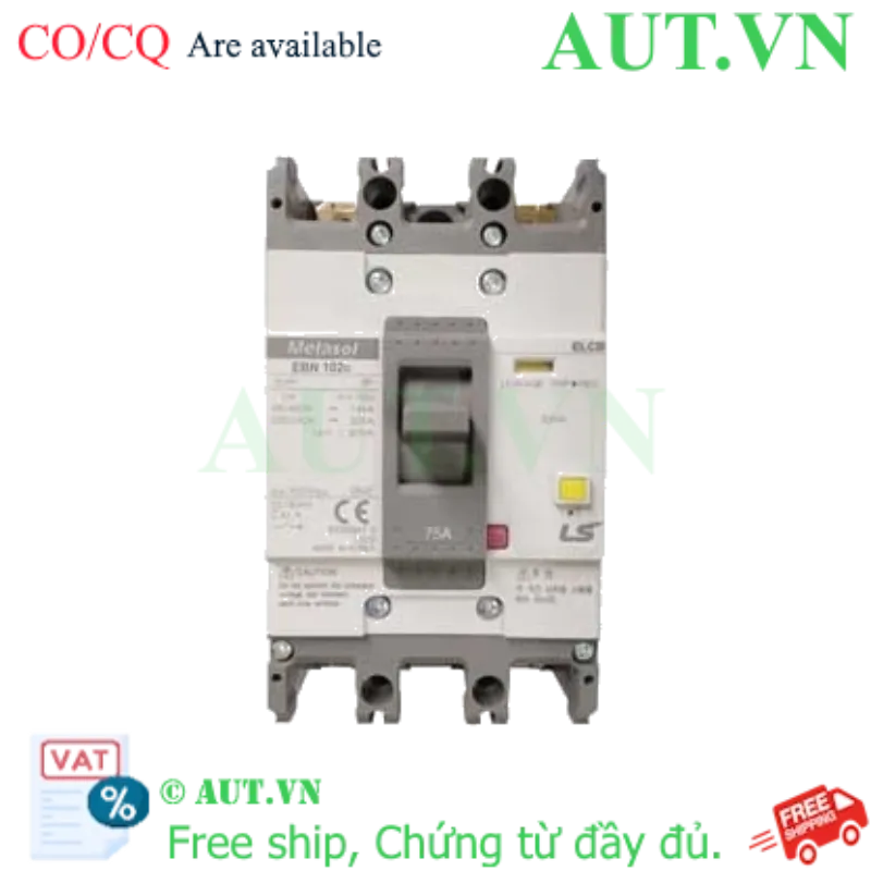 Ảnh của Aptomat chống giật 2 cực LS EBN102c 75A 30mA .