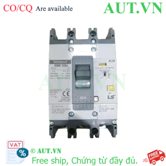 Ảnh của Aptomat khối chống giật LS EBN103c 60A 100/200/500mA