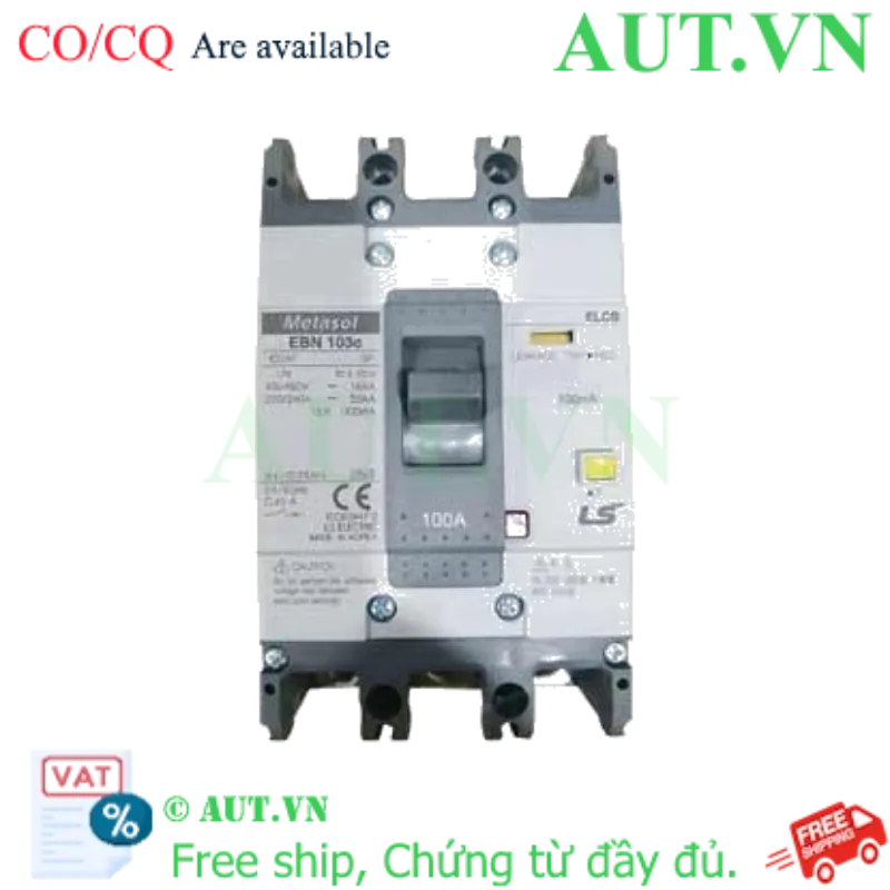 Ảnh của Aptomat chống giật 3 pha LS EBN103c 100A 100mA .