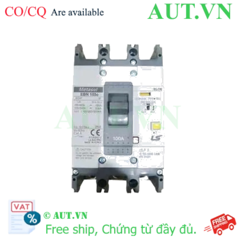 Ảnh của Aptomat chống giật 3 pha LS EBN103c 100A 100/200/500mA .