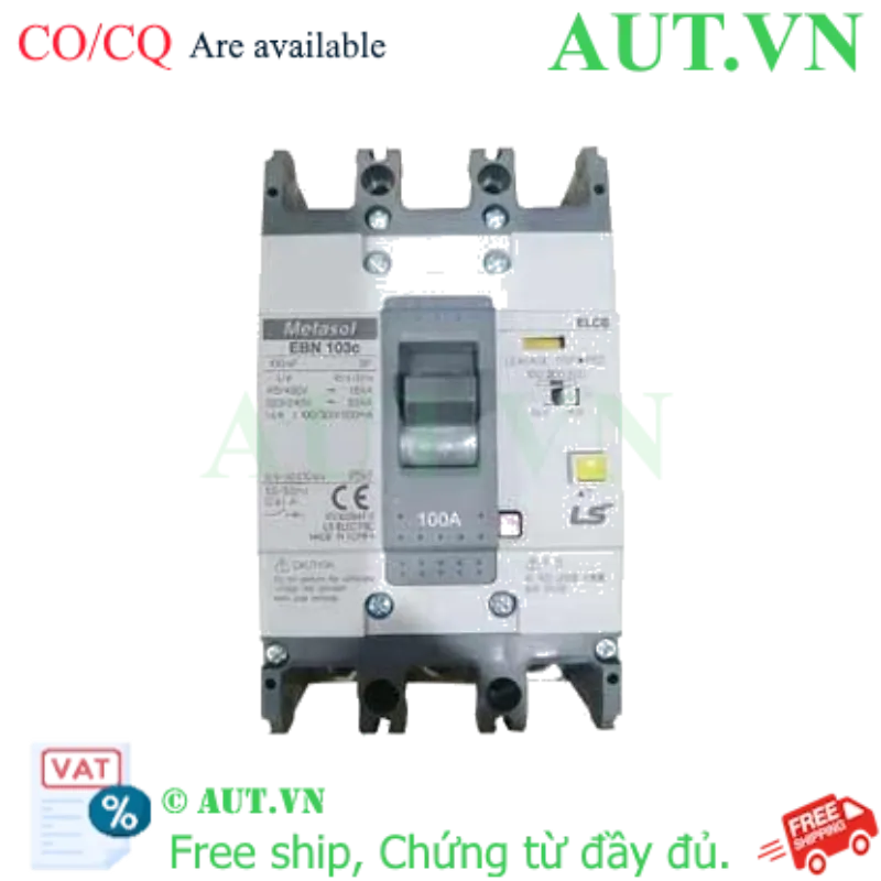 Ảnh của Aptomat chống giật 3 pha LS EBN103c 100A 100/300/500mA .