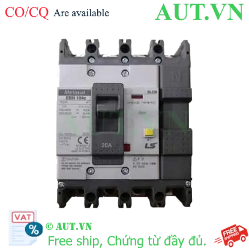 Ảnh của Aptomat chống giật 4 cực LS EBN104c 20A 30mA .