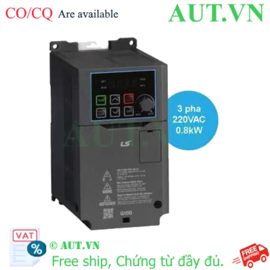 Ảnh của Biến tần LS LSLV0008G100-2EONN G100: 0.75kW/1.5kW, 3 Pha 220V, Điều khiển Vector SVC Siêu Bền