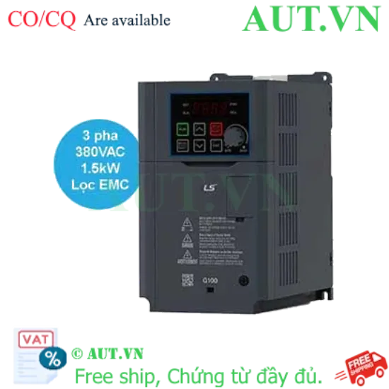 Ảnh của Biến Tần LS LSLV0015G100-4EOFN 1.5kW 3 Pha 380V - G100 Series, Tích Hợp EMC, Điều Khiển SVC - AUT VN