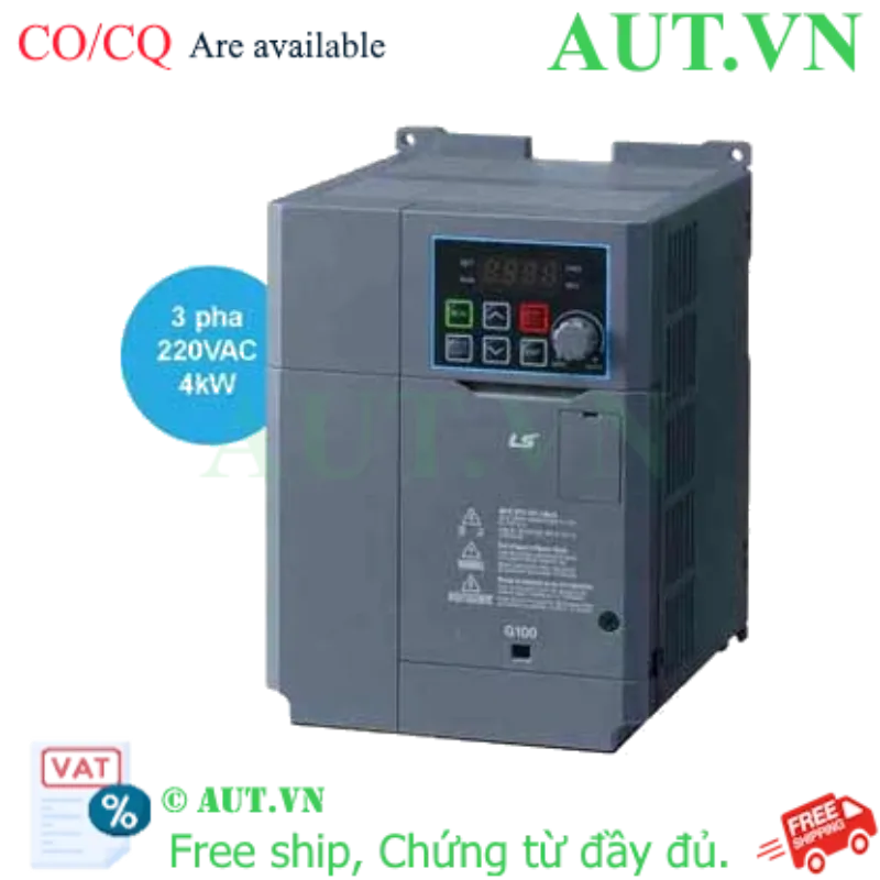 Ảnh của Biến tần LS LSLV0040G100-2EONN 4kW 3 Pha 220V | Dòng G100 SVC Tải Nặng