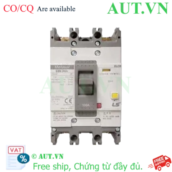 Ảnh của Aptomat chống giật 2 cực LS EBN202c 100A 30mA .