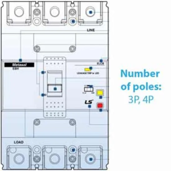 Ảnh của Aptomat khối chống giật 4 cực LS EBH104c-40-1A1s .
