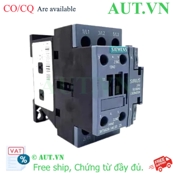 Ảnh của Khởi động từ Contactor Siemens 3RT6026-1AC20 (25A, 24VAC)