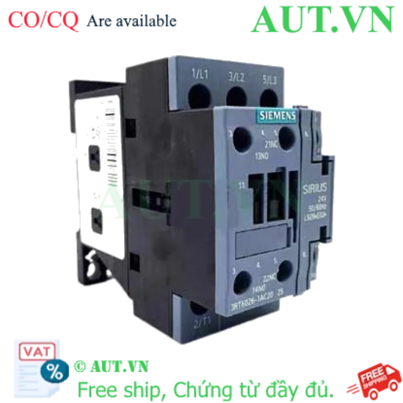 Ảnh của Khởi động từ Contactor Siemens 3RT6026-1AC20 (25A, 24VAC)