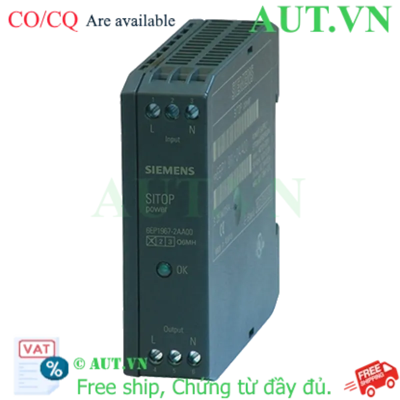 Ảnh của Bộ nguồn Siemens 6EP1967-2AA00 100-480V 10A