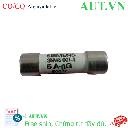 Ảnh của 3NW6001-1 cầu chì SIEMENS, 6A, 500VAC, 10x38 mm, mới