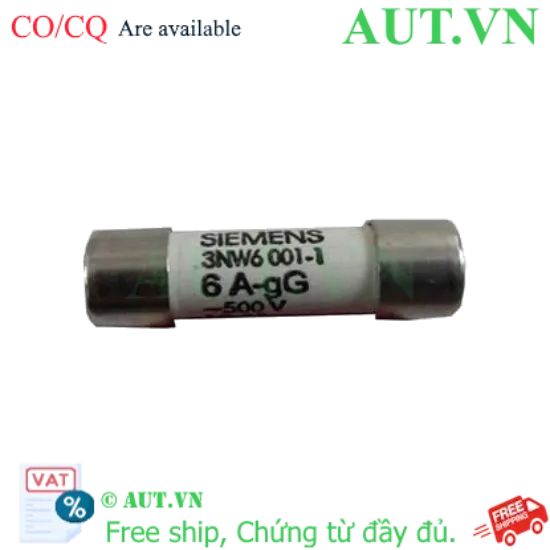 Ảnh của 3NW6001-1 cầu chì SIEMENS, 6A, 500VAC, 10x38 mm, mới