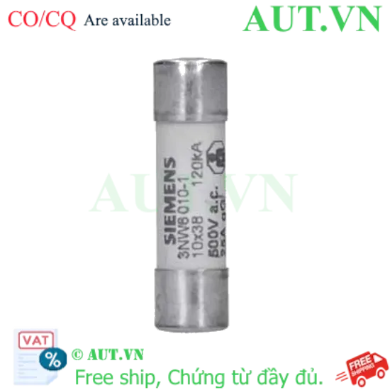 Ảnh của 3NW6010-1 cầu chì SIEMENS, 25A, 500VAC, 10x38 mm, tốt