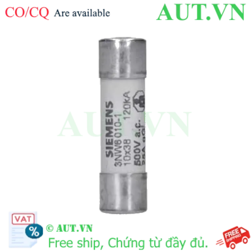 Ảnh của 3NW6010-1 cầu chì SIEMENS, 25A, 500VAC, 10x38 mm, tốt