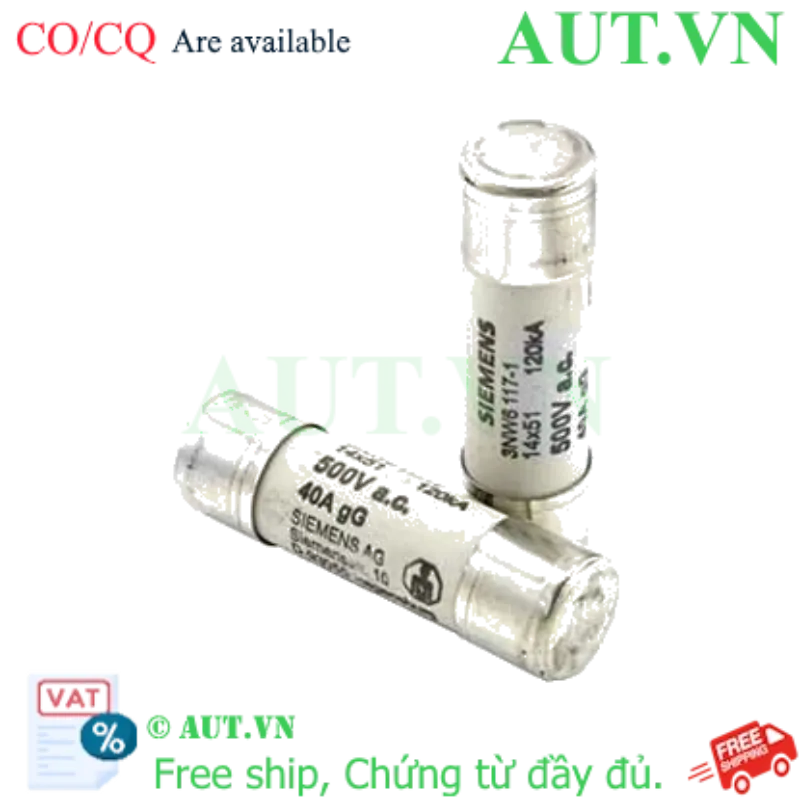 Ảnh của 3NW6117-1 cầu chì ống SIEMENS, 40A, 500VAC, 14x51 mm