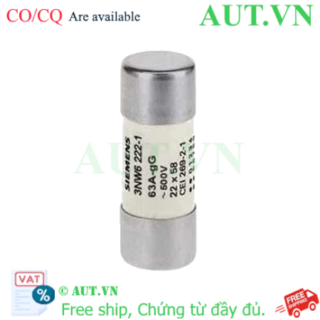 Ảnh của 3NW6222-1 cầu chì ống SIEMENS, 63A, 500VAC, 22x58 mm