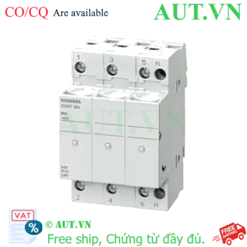 Ảnh của 3NW7034 giá đỡ cầu chì SIEMENS, 32A, 600VAC, 690VAC