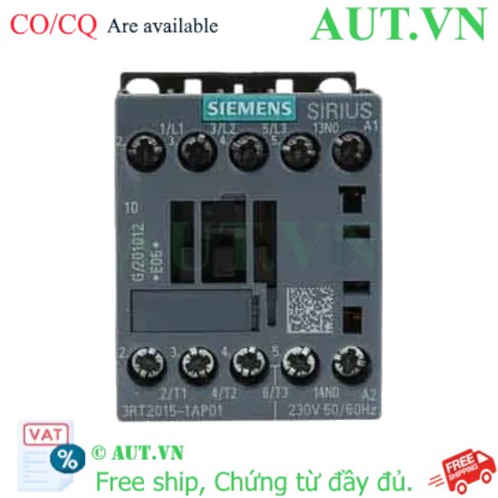 Ảnh của 3RT2015-1AP01 bộ khởi động từ SIEMENS, 3 pha, hàng chuẩn
