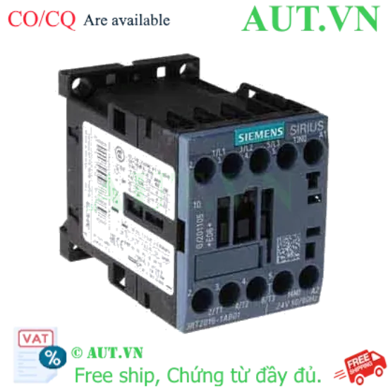 Ảnh của 3RT2016-1AB01 - Khởi động từ 3 pha Siemens 9A, 3NO, 24VDC