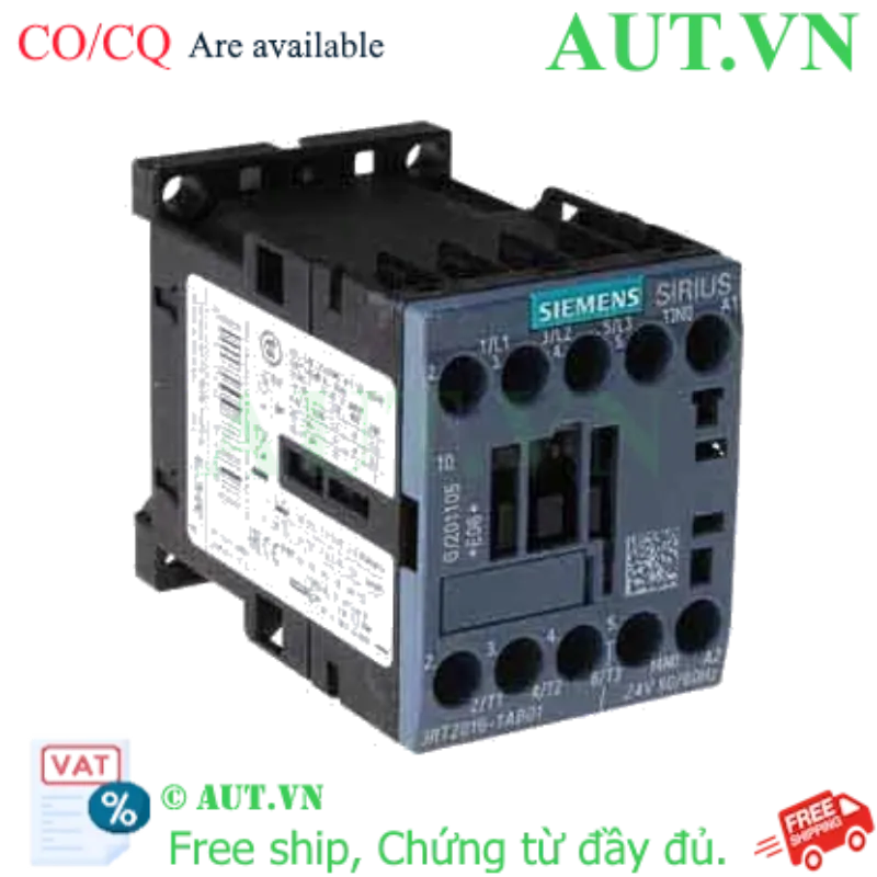 Ảnh của 3RT2016-1AB01 - Khởi động từ 3 pha Siemens 9A, 3NO, 24VDC