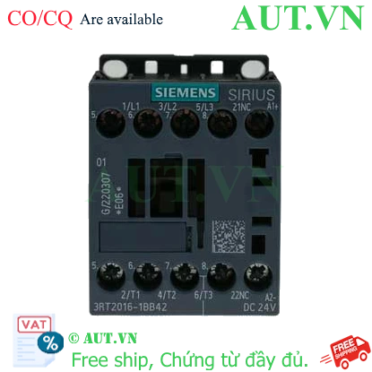Ảnh của 3RT2016-1BB42 công tắc tơ điện từ SIEMENS, 3NO, chính hãng