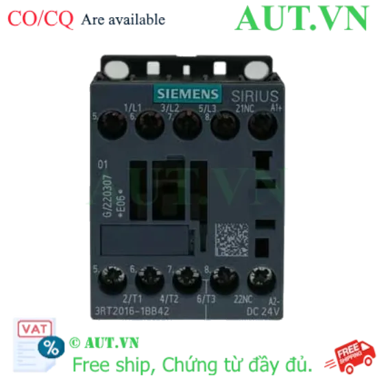 Ảnh của 3RT2016-1BB42 công tắc tơ điện từ SIEMENS, 3NO, chính hãng