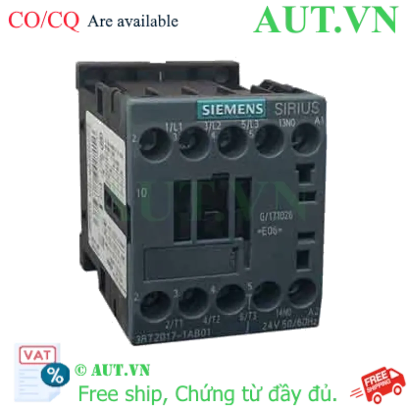 Ảnh của 3RT2017-1AB01 contactor SIEMENS, 3 pha, 3NO, chính hãng