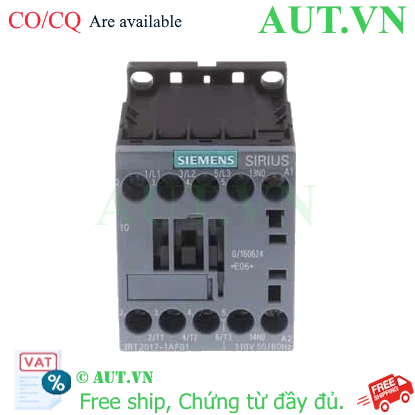 Ảnh của 3RT2017-1AF01 contactor 3 pha SIEMENS, 3 pha, 12A, 110VAC
