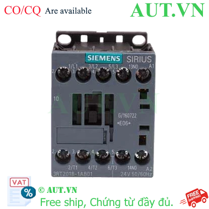 Ảnh của 3RT2018-1AB01 contactor SIEMENS, 3 pha, 3NO, 24VAC
