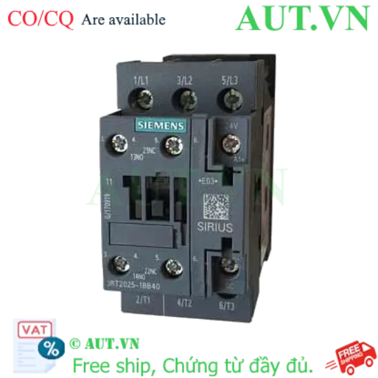 Ảnh của 3RT2025-1BB40 contactor giá rẻ SIEMENS, 3 pha, giá tốt