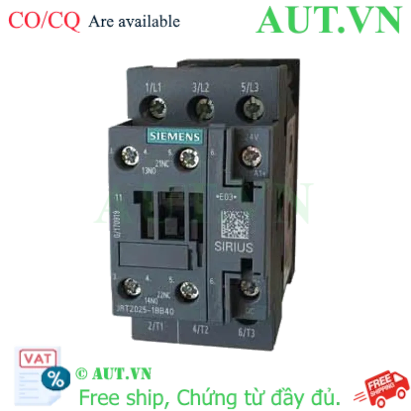 Ảnh của 3RT2025-1BB40 contactor giá rẻ SIEMENS, 3 pha, giá tốt