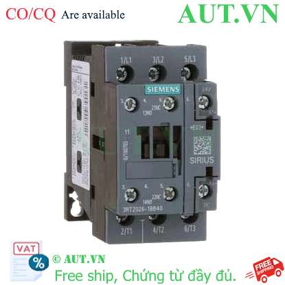 Ảnh của 3RT2026-1BB40 công tắc khởi động từ SIEMENS, 3NO, 3 pha
