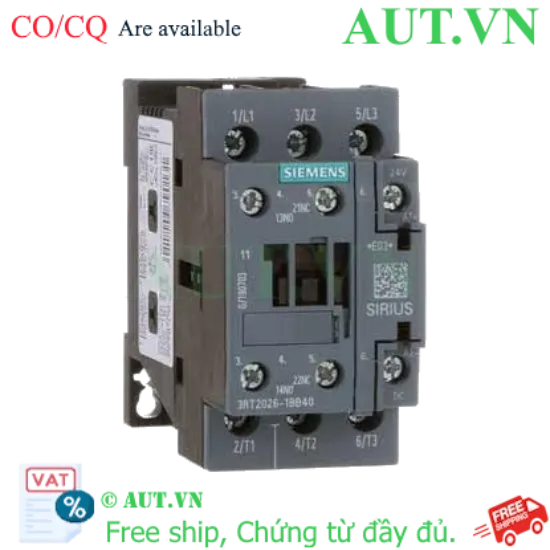 Ảnh của 3RT2026-1BB40 công tắc khởi động từ SIEMENS, 3NO, 3 pha