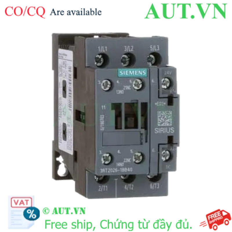Ảnh của 3RT2026-1BB40 công tắc khởi động từ SIEMENS, 3NO, 3 pha