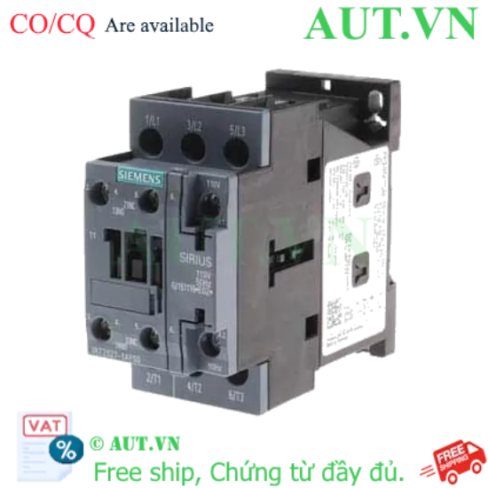 Ảnh của 3RT2027-1AF00 công tắc tơ điện từ SIEMENS, 3NO, 7A, 3 pha