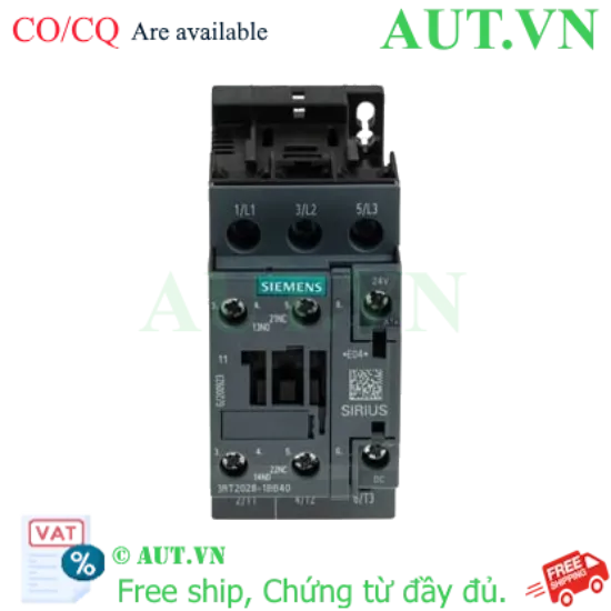 Ảnh của 3RT2028-1BB40 contactor giá rẻ SIEMENS, 3 pha, chính hãng