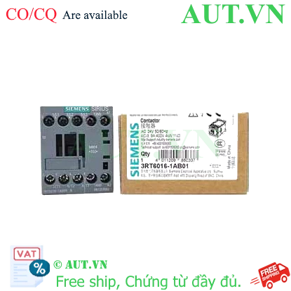 Ảnh của 3RT6016-1AB01 contactor 3 pha SIEMENS, 3 pha, 9A, 3NO